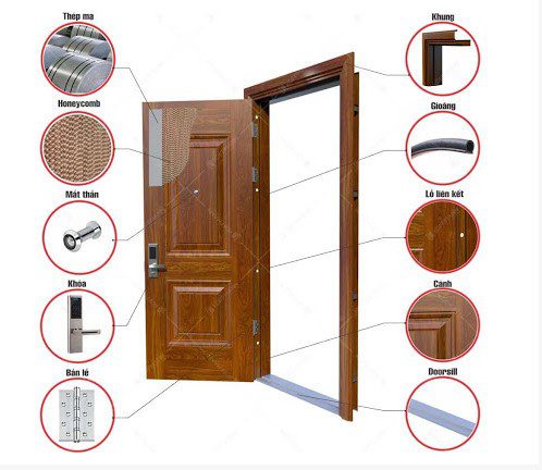 cửa thép vân gỗ an toàn
